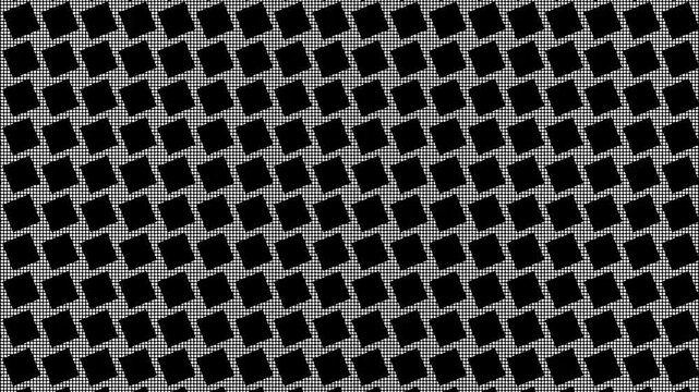 Seamless black and white checkerboard diamond loop, Geometric abstract pattern animation