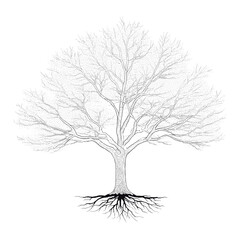 Obraz premium Detailed Illustration of a Tree with Exposed