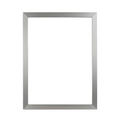 Fototapeta premium Minimalist silver metallic frame with black background isolated on transparent background