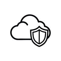 Cloud Firewall Security Shield Icon Vector