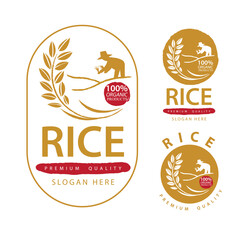 Rice. Logo design template vector illustration.