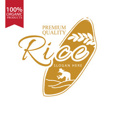 Rice. Logo design template vector illustration.