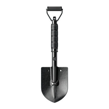 Compact Folding Shovel, Black Steel Entrenching