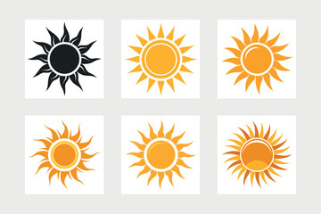    A set of sun icon vector art illustration.

