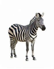 Obraz premium African zebra over white background, no shadow