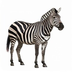 Obraz premium African zebra over white background, no shadow