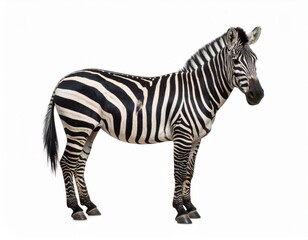 Obraz premium African zebra over white background, no shadow