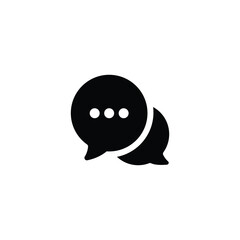 black Comment solid icon vector. eps10 Speech bubble filled symbol. Conversation sign illustration in trendy flat design