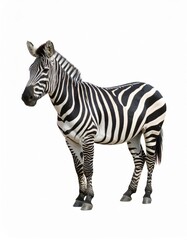 Fototapeta premium African zebra over white background, no shadow