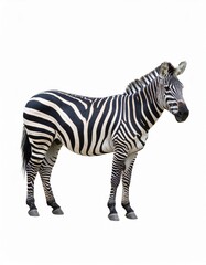 Fototapeta premium African zebra over white background, no shadow