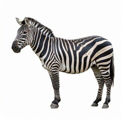 Fototapeta premium African zebra over white background, no shadow