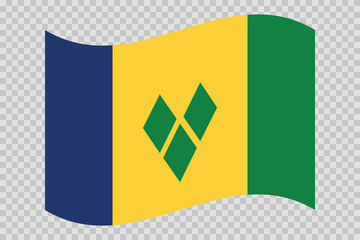 Flag of Saint Vincent and the Grenadines. National symbol in official colors. Template icon. Vector background.