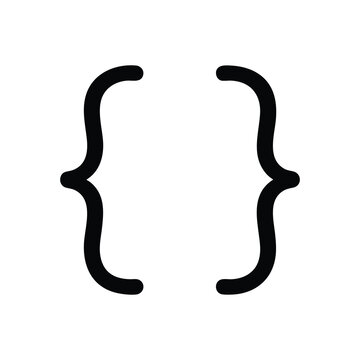 Curly Braces Code Scope Line Icon Vector