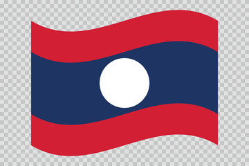 Flag of Laos. Laotian national symbol in official colors. Lao People's Democratic Republic Template icon. Vector background.