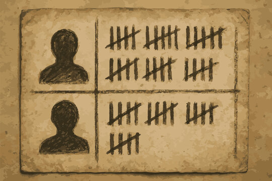 vintage ballot with tally marks representing election votes