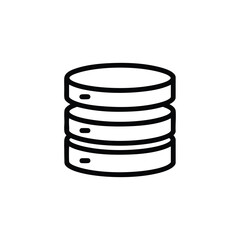 Database Stack Storage Outline Icon Vector