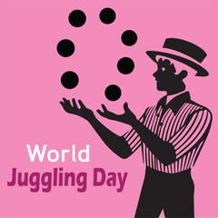 World Juggling Day Celebration with  juggler standing
