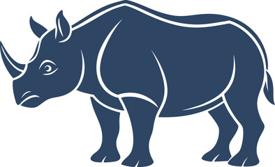 vector illustration of a rhino