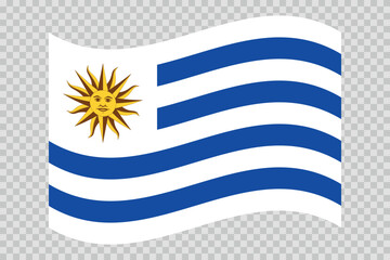 Flag of Uruguay. Uruguayan national symbol in official colors. Template icon. Abstract vector background.