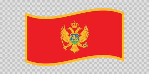 Flag of Montenegro. Montenegrin national symbol in official colors. Template icon. Vector background.