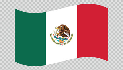 Flag of Mexico. National symbol in official colors. Template icon. Vector background.