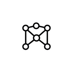 Network Mesh Topology Outline Icon Vector