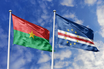 A Burkina Faso and Cape Verde flag, a metaphor for West African unity, wave together against a blue...