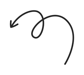 Drawing arrow scribble doodle icon isolated vector illustration