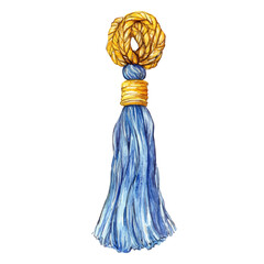 watercolor of Tassel, vector, isolated on a white background.