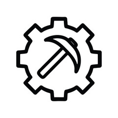 Proof of Work PoW Gear Icon Vector