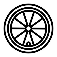 Fototapeta premium This Wheel icon is suitable for Bycycle, Sport, Healthy Lifestyle, etc