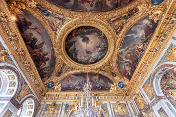 Fototapeta premium Ceilings decors of the royal apartments, Versailles, France