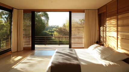 Serene Sunrise Bedroom with Panoramic View