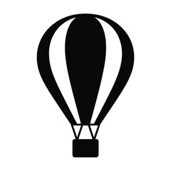 Fototapeta premium Black and white hot air balloon icon illustration