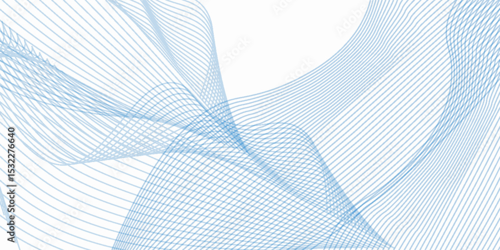 Poster abstract background with wavy blue lines on a white background. the blue lines create a flowing, tex
