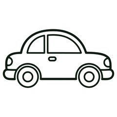 Simple Cartoon Car Outline Black and White Vehicle Drawing for Kids Coloring Page
