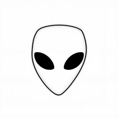 Alien head silhouette icon on a plain white background  