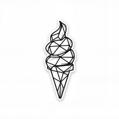 Geometric ice cream cone illustration with abstract design  