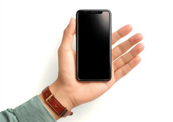 Hand Holding Modern Smartphone with Blank Screen