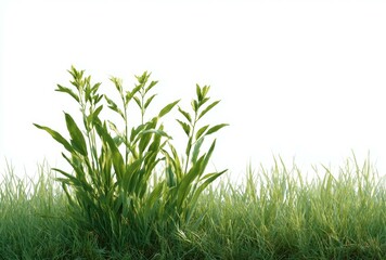Fresh Green Plants and Grass Border
