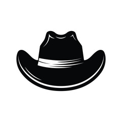 classic cowboy hat logo design concept vintage retro silhouette style