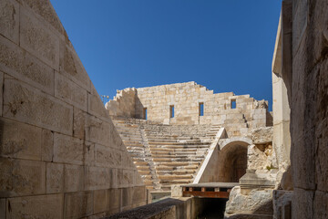 Partially restored Bouleuterion in ancient Patara – Lycia’s federal council chamber. Arched...