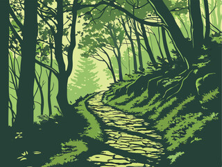 Monongahela National Forest Trail Vector