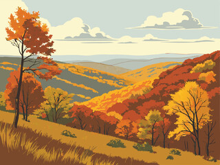 Fall Foliage in West Virginia Hills