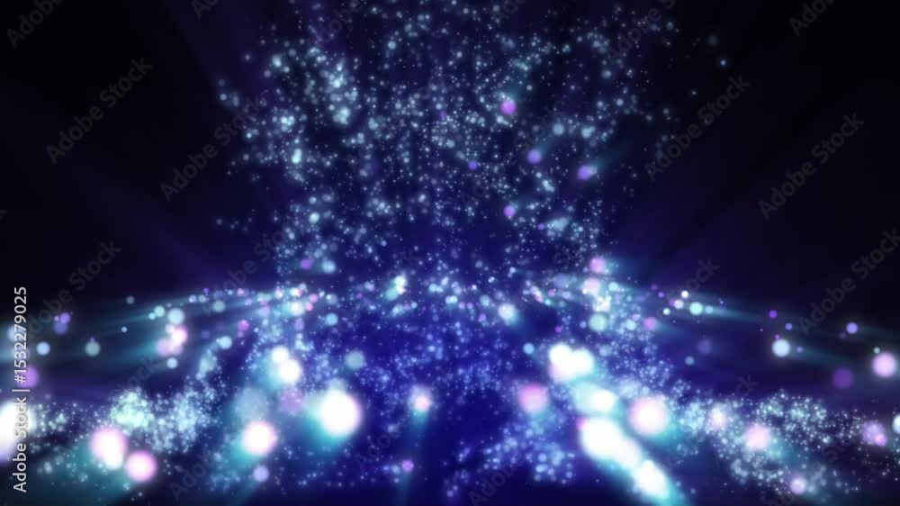 Wall mural abstract fantasy background shiny particles dust rays and energy flow loop