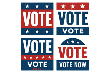Fototapeta premium Dynamic red, white, and blue vote symbols promoting voter engagement
