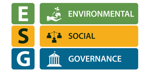 ESG Banner concept. Environmental social governance sustainability responsibility infographic icon