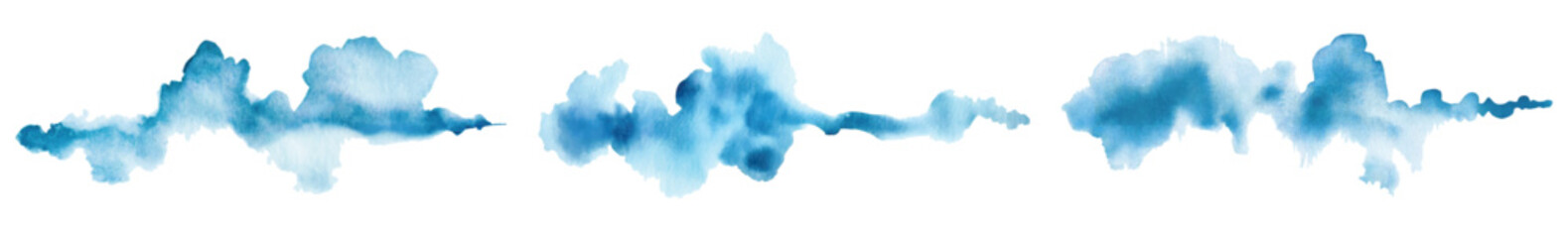 Abstract watercolor blue shape on white background. Color splashing stain vector
