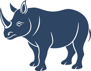 vector illustration of a rhino
