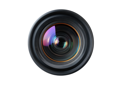 camera lens isolated on white or transparent png